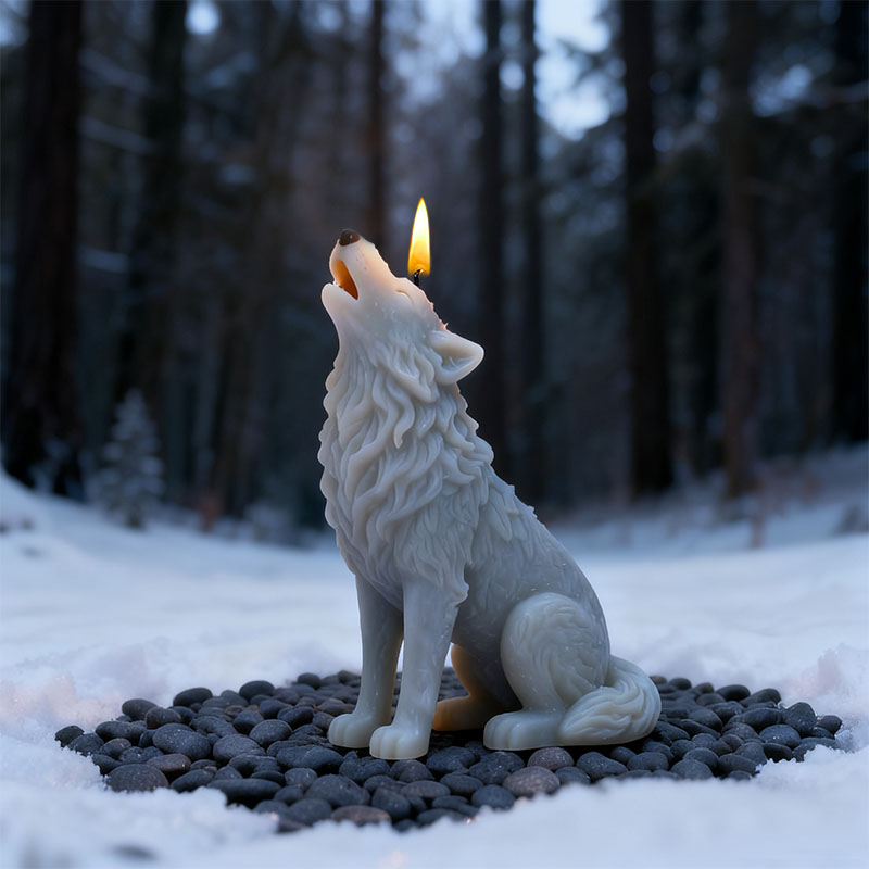 Candle Making Workshop - Forma Silikonowa Świeca Wilk na Śnieżnej