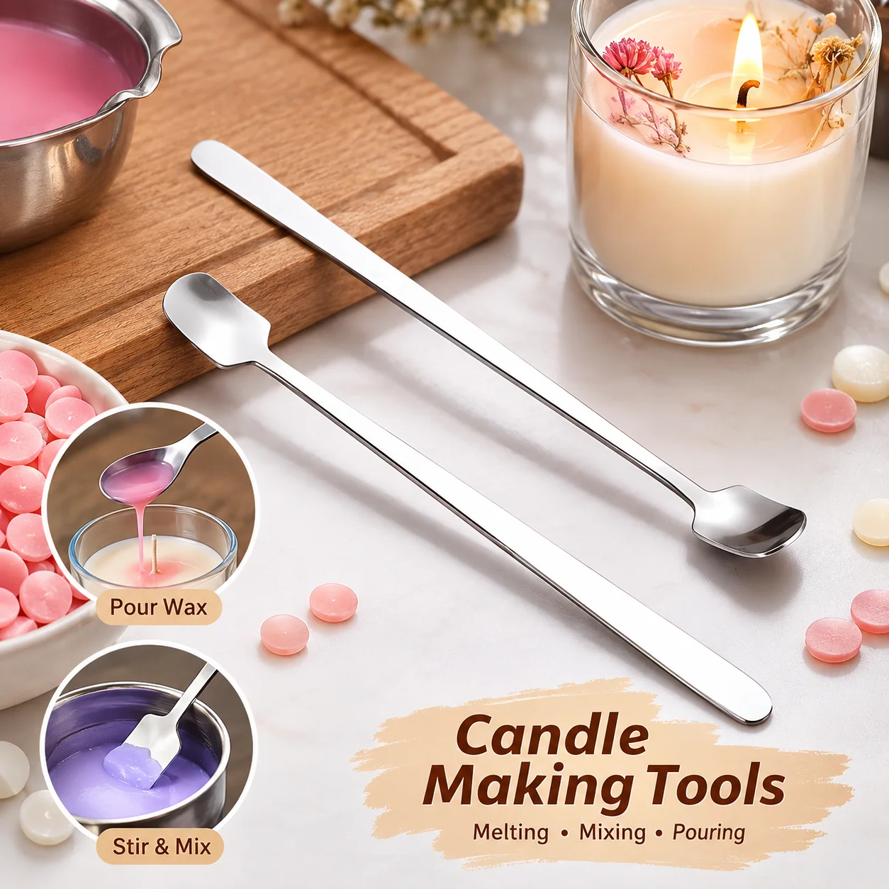 1/2 SZT. Zestaw łyżek do robie – Candle Making Workshop recenzja i cena