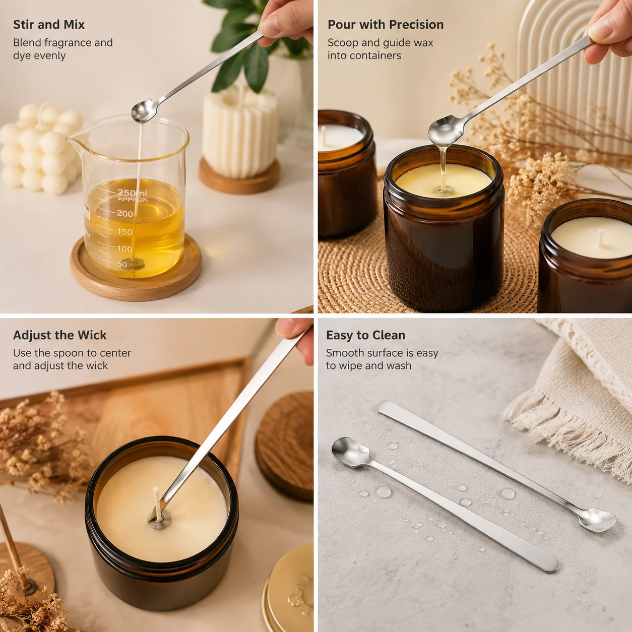 1/2 SZT. Zestaw łyżek do robie – Candle Making Workshop recenzja i cena